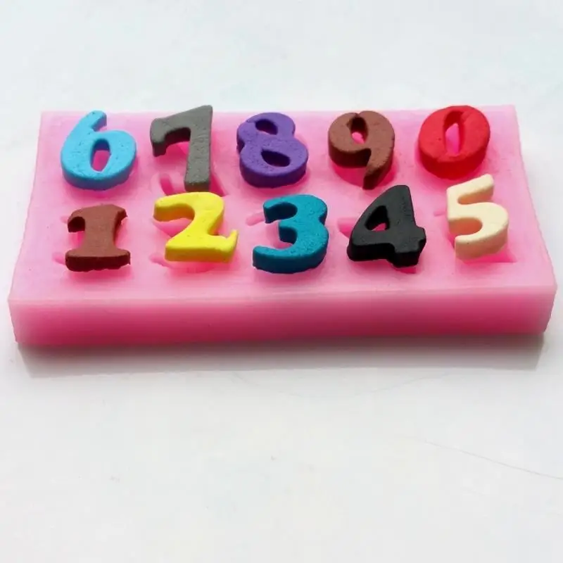 Numbers soap Silicone molds Shape Chocolate Candy Non-stick Fondant cake decoration Candle Bake Mold | Дом и сад