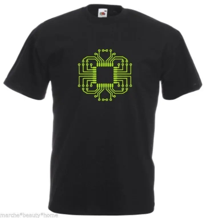 Черная футболка с печатной платой мужская geek nerd сделанная на заказ FOTL большая