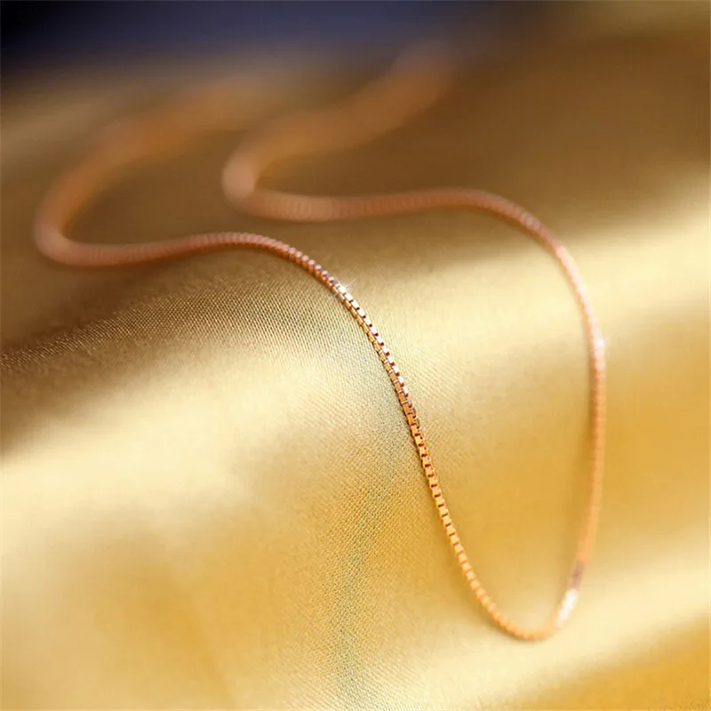 LINDAJOUX 2017 романтическое розовое золото цвет коробка цепочка ожерелья для женщин