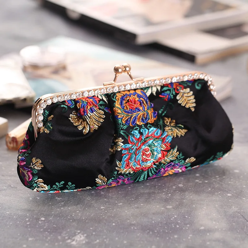Мини кошелек ручной работы с вышивкой женская вечерняя сумка клатч bolsa feminina