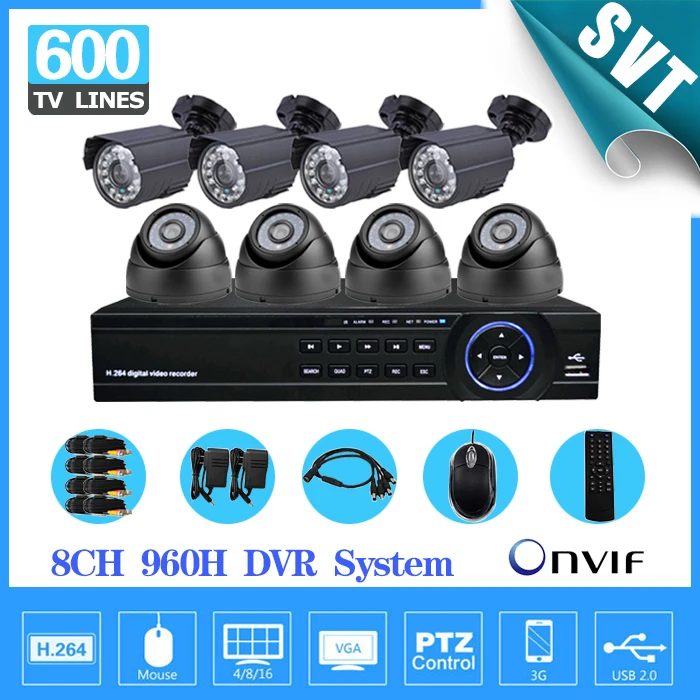 Главная видеонаблюдения безопасности системы 600TVL 8ch 960 H HDMI 1080 P USB 3G WI FI DVR