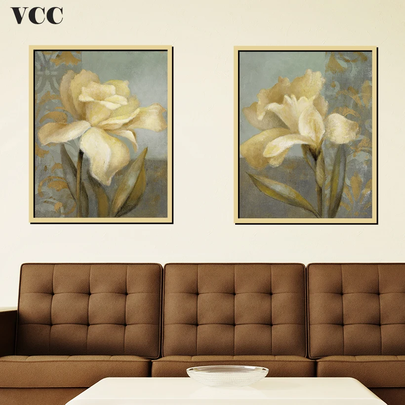 VCC 2 шт./компл. настенная живопись цветок картина Wall Art холст картины настенные