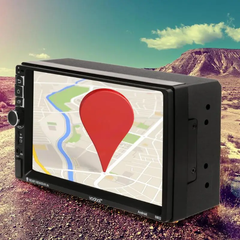 VODOOL 2 Din 7 дюймов TFT сенсорный экран автомобильный gps трекер четырехъядерный Android 7,1 Bluetooth Автомобильный gps навигатор 1080P камера автомобильный MP5 плеер
