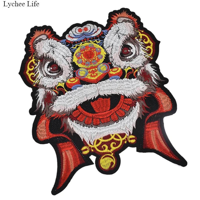 Lychee Life большой пластырь с львом и тигром для танцев 25 см аппликация на одежду