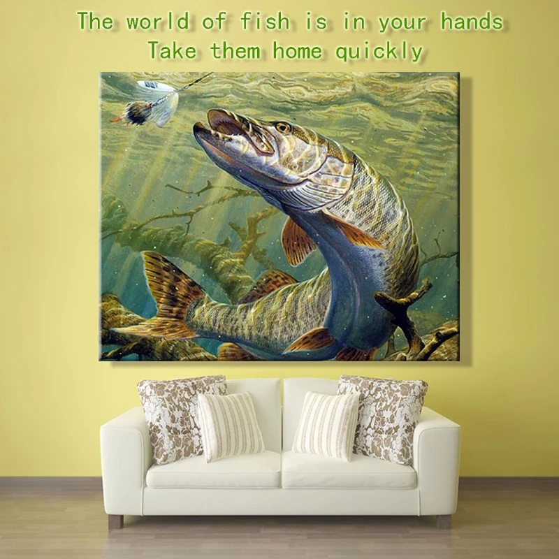 

paint by number art painting by numbers Animal fish Exaggeration Bedroom decorative hanging painting Handmade Amusing abstract