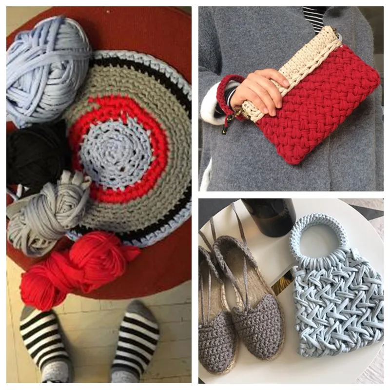 Тканевая пряжа для вязания 21 цвет толстая нить крючком ручной работы сумок