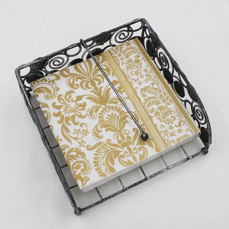 [RainLoong] печатных Винтаж цветка Дамаск Бумага салфетки случае из ткани для