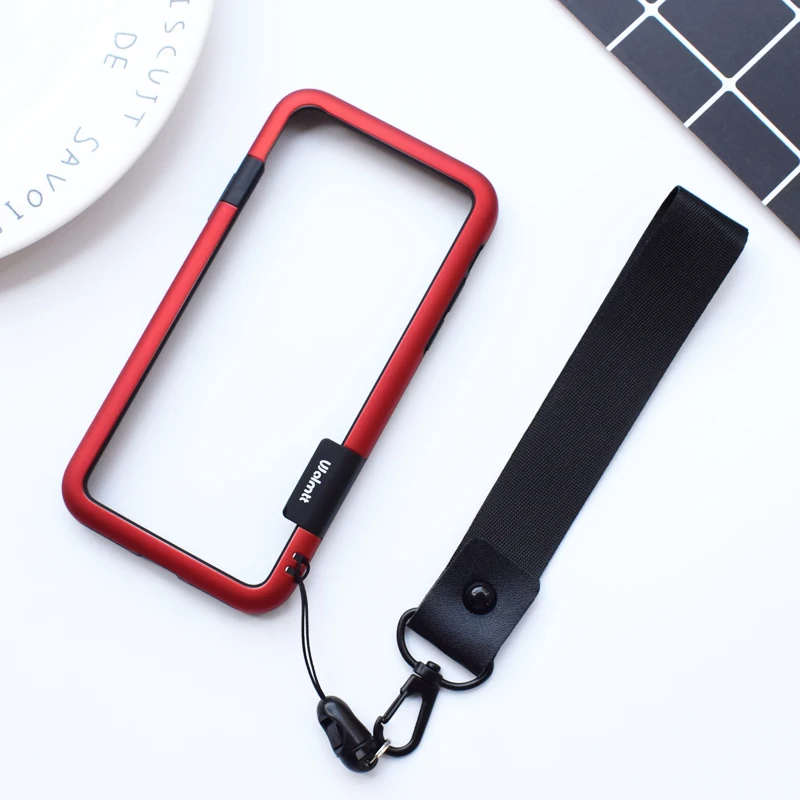 red Бампер для Iphone X, 6, 6s, 7, 8 Plus, чехлы, красный, черный цвет, TPU, PC, чехол для телефона Apple, 6, 6s Lite, роскошный цвет, чехол, Капа с веревкой - Цвет: red