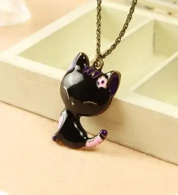 OMH оптовая продажа 6 шт. 27% = 0 79 долл. США/шт. Винтажный черный кулон с милым котом