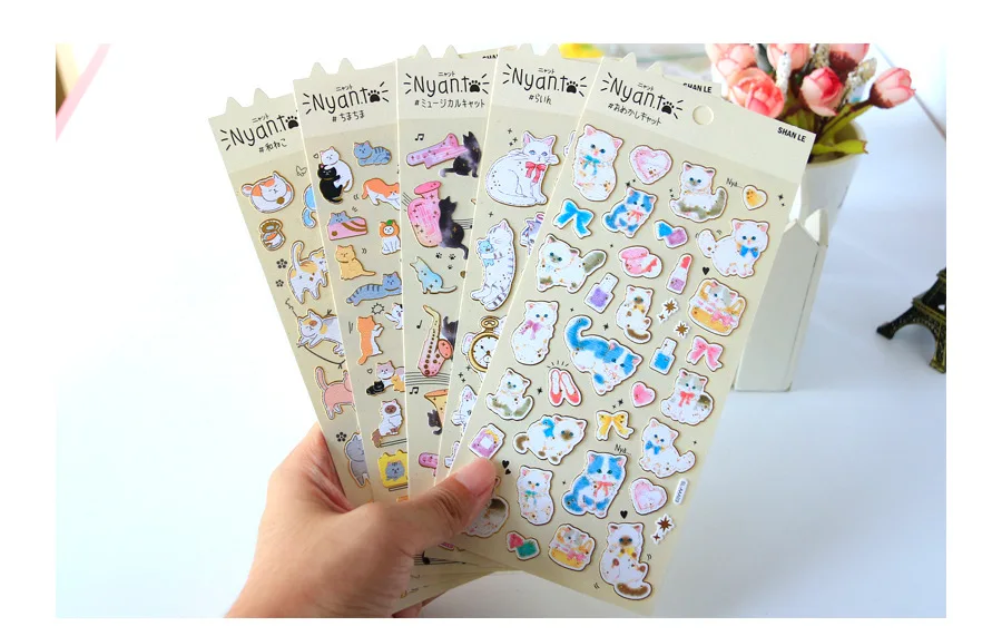 20 компл./1 лот Kawaii канцелярские наклейки милые дневник котенка планировщик декоративные мобильные наклейки Скрапбукинг DIY Craft наклейки