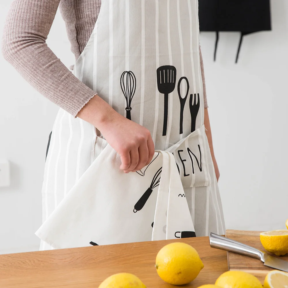 Модный кухонный хлопковый фартук с защитой от загрязнений для женщин и мужчин