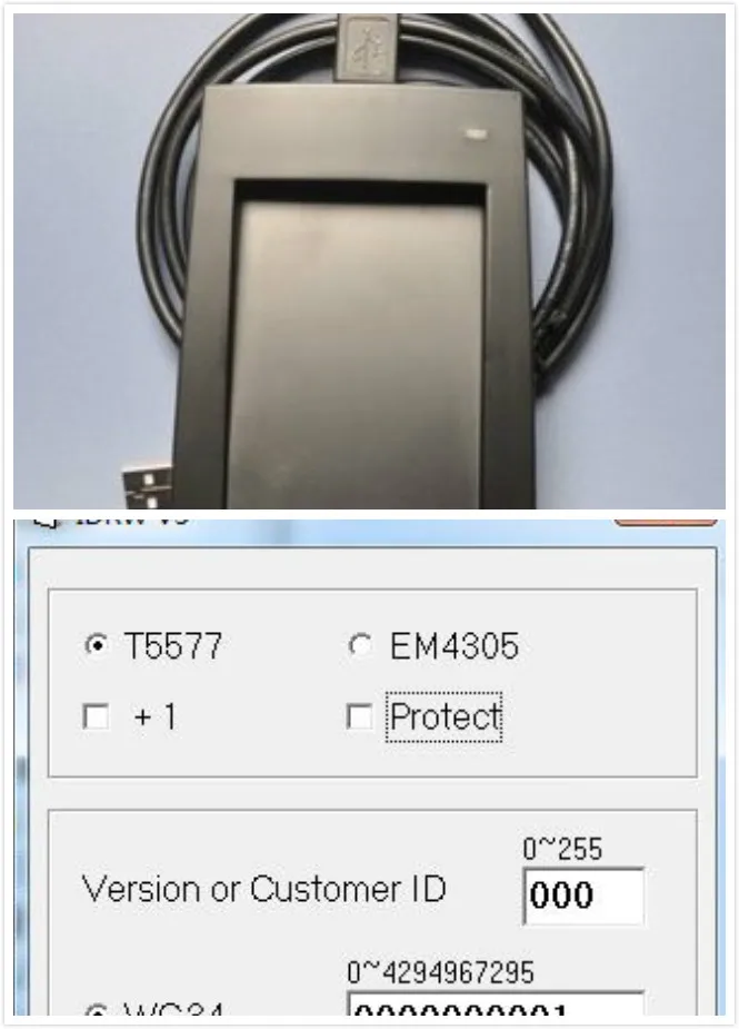 125khz RFID ID EM Reader&Writer&Copier/Duplicater(ATA5577/T5557/T5567/EM4305/5200)with software