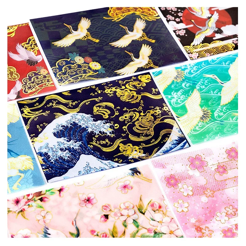 

3 Envelopes+3 Sealing Stickers Japanese Style Bronzing Sulphuric Acid Paper Craft Paper Envelope Gift Stationery