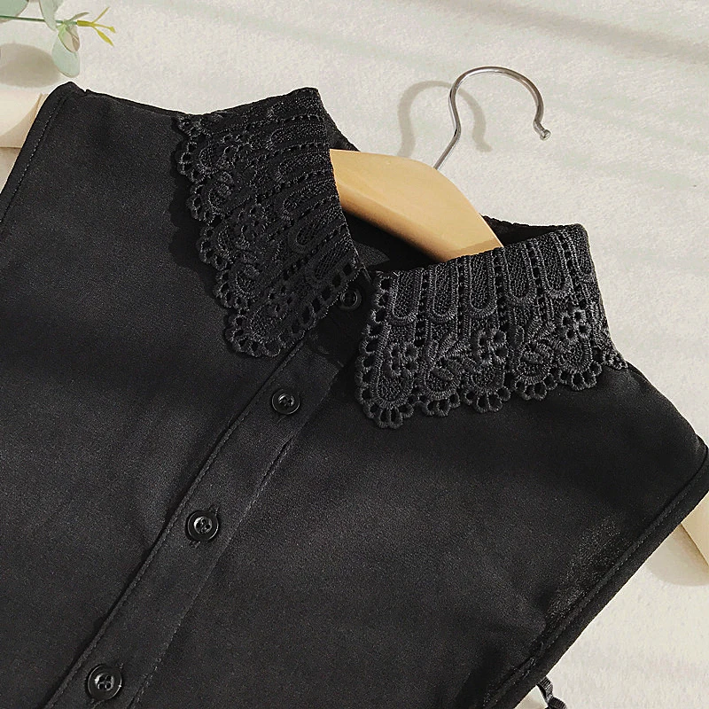 Женское однотонное кружевное ожерелье-чокер со съемным лацканом накладной