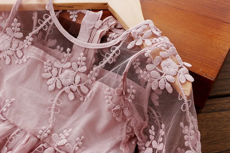 New children's clothing princess embroidered soft yarn dress girl's lace | Детская одежда и обувь