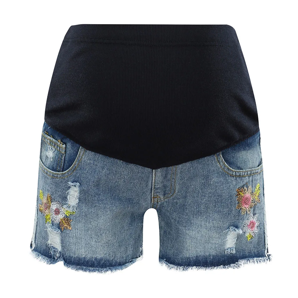 SAGACE летние джинсы с вышивкой для беременных короткие женские штаны повседневные