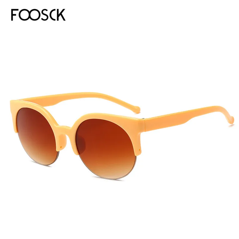 C3Croci FOOSCK, полуоправа, круглые солнцезащитные очки для женщин, модные солнцезащитные очки, Ретро стиль, фирменный дизайн, очки, UV400 - Цвет линз: C3Croci