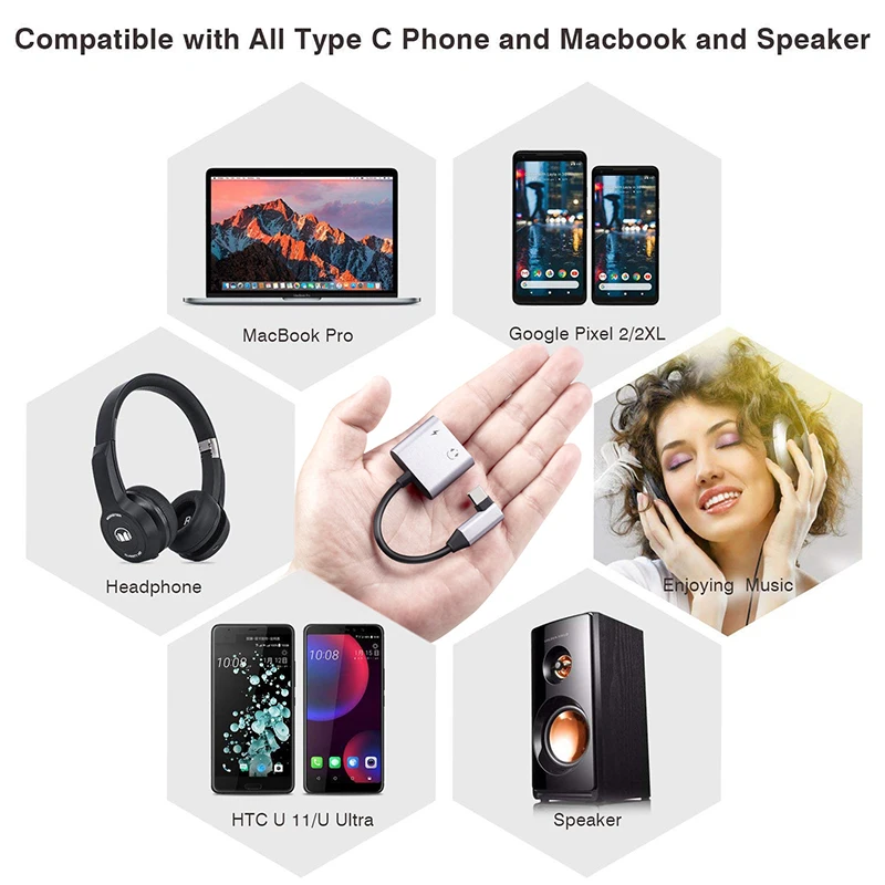 Baolyda usb type C адаптер для 3 5 мм аудио разъем наушников ключ Aux кабель с USB зарядка PD