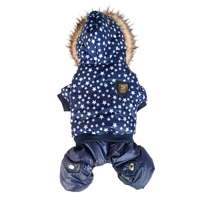 New Star Pattern Pet Dog Clothes Warm Jacket Coat For Small Dogs Windbreaker Thicker Cotton Hooded Chihuahua | Дом и сад