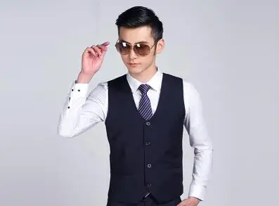 only navy vest PYJTRL мужская мода мужская жилетка, костюм в Корейском стиле Повседневное Бизнес блестящие черный, белый цвет серебристый, красный, Темно-синие серый фиолетовый жилет - Цвет: only navy vest