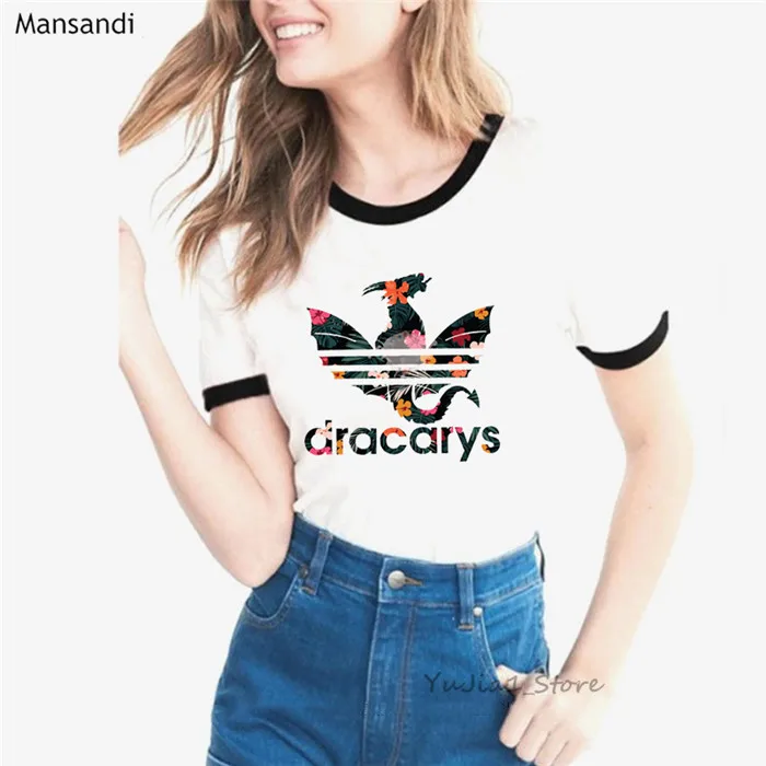 Y51602 B Dracarys футболка женская Игра престолов Ringer футболка Femme мать драконов футболка Женская harajuku рубашка одежда tumblr Топы - Цвет: Y51602 B