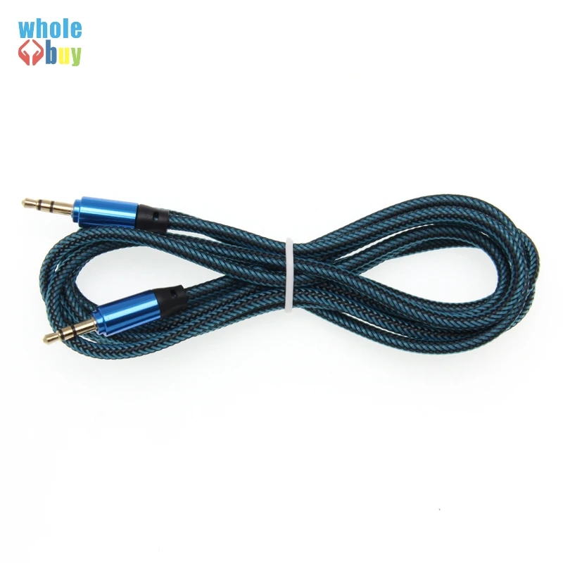 

500pcs/lot Wholesale 3.5 Jack Aux Cable 1.8M Gold Plated Jack Male To Male 3.5mm Jack Car Fishnet Audio Cable for Notebook MP3