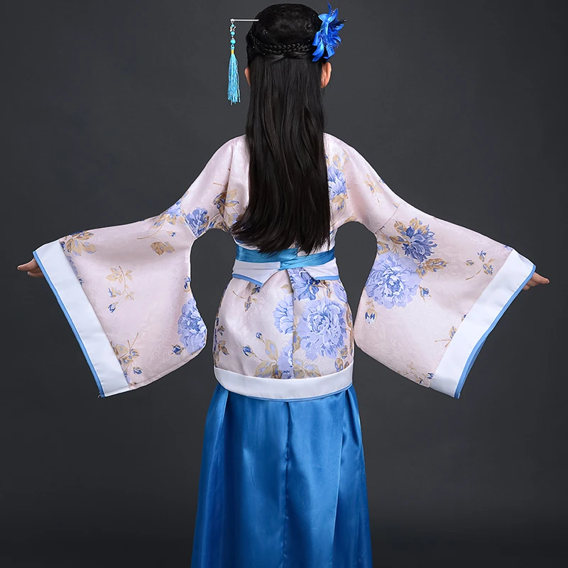Женское платье для народных танцев белое танцевальное Hanfu девочек в стиле