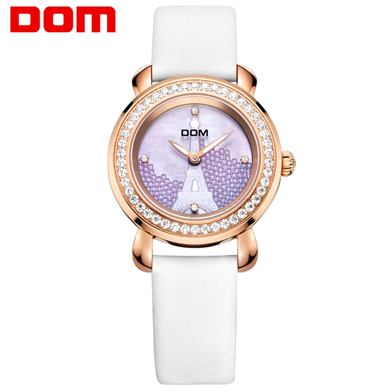 DOM G 613 высокого качества Повседневная fashionParis Башня пояса часы женские кварцевые