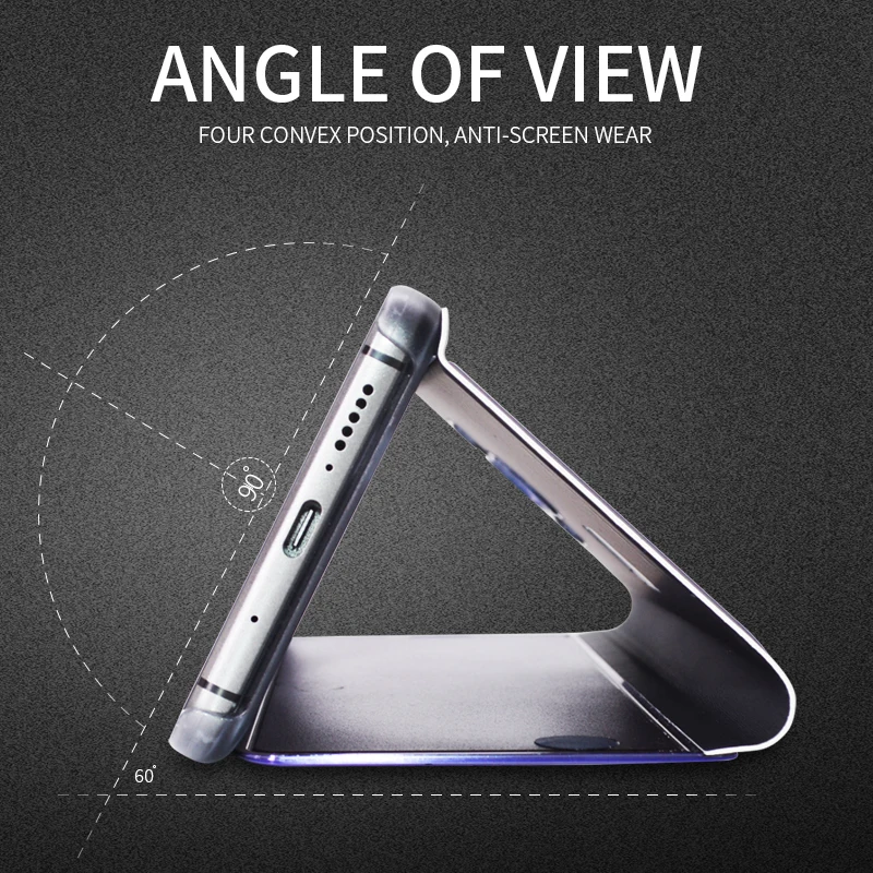 Clear View Mirror Smart Case For Huawei P20 Mate 10 9 Full Cover Stand P10 plus P9 P8 lite Shockproof Coque | Мобильные телефоны и