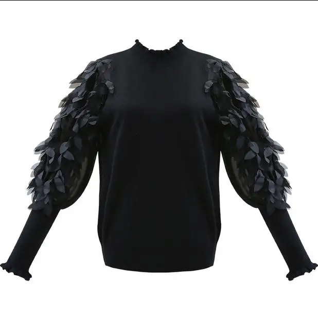 Женский трикотажный свитер-водолазка свободный сетчатый свитер большого