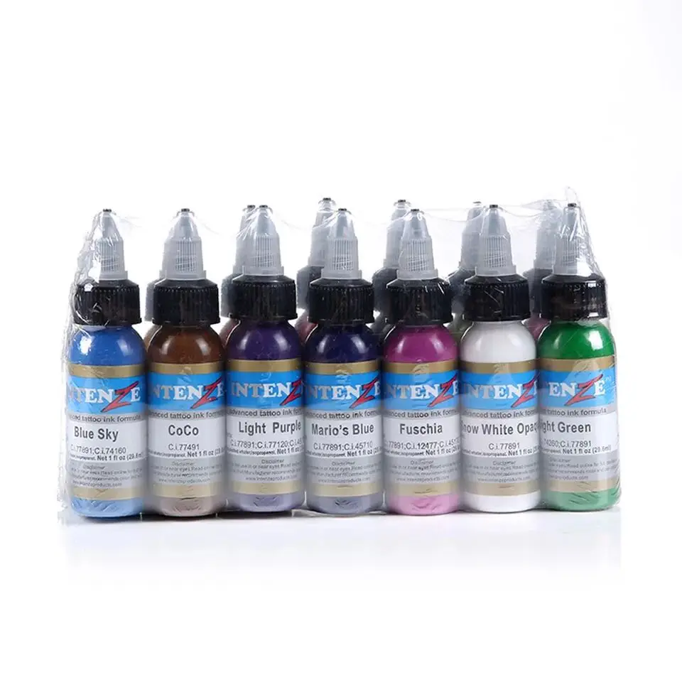 Пигмент татуаж цвет чернил татуировки комплект 14 видов цветов micropigment макияж