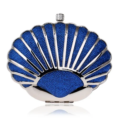 YM1003blue YINGMI Women Evening Bag Popular Fashion Alloy Day Clutch Bags Crystal Shell Small purse Bags Wedding Bridal Diamond Bags - Цвет: YM1003blue