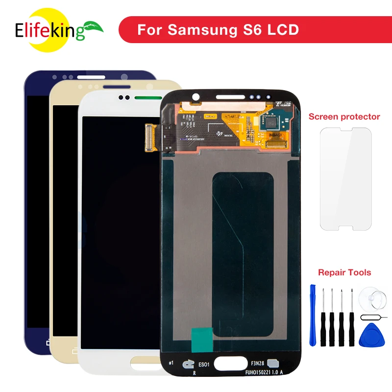 ЖК дисплей и сенсорный датчик в сборе для Samsung Galaxy S6 G920 G920F|Экраны мобильных