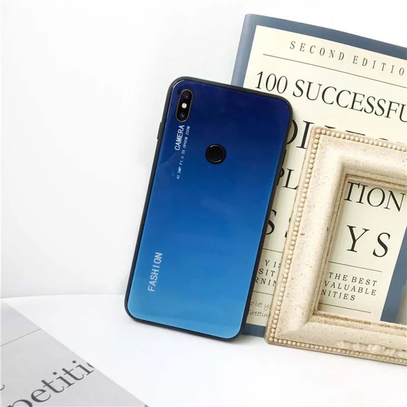 Gradient Phone Case For Xiaomi Mi 8 se 8se Luxury Tempered Glasses Cover Redmi 6 Pro Mi6 Coque Fundas Ultra Thin | Мобильные