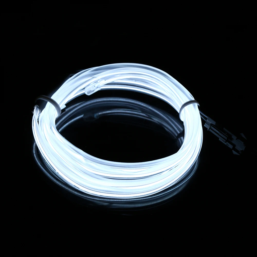 1PC Multi-Color 1m/2m/5m LED Flash Flexible Neon Light Glow EL Strip Tube Wire Rope Glow Car Decor