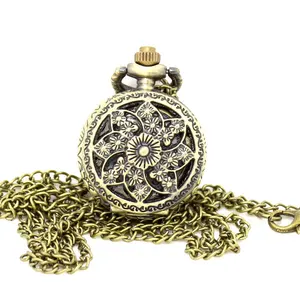 Лидер продаж 2014, Модные Винтажные карманные часы со звездами и цветами, Рождественский подарок P545