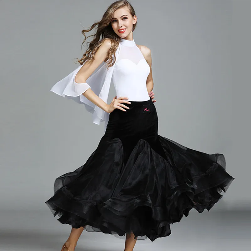 Новый Зеленый Белый бальный танцевальный костюм без рукавов Топ Юбка танец