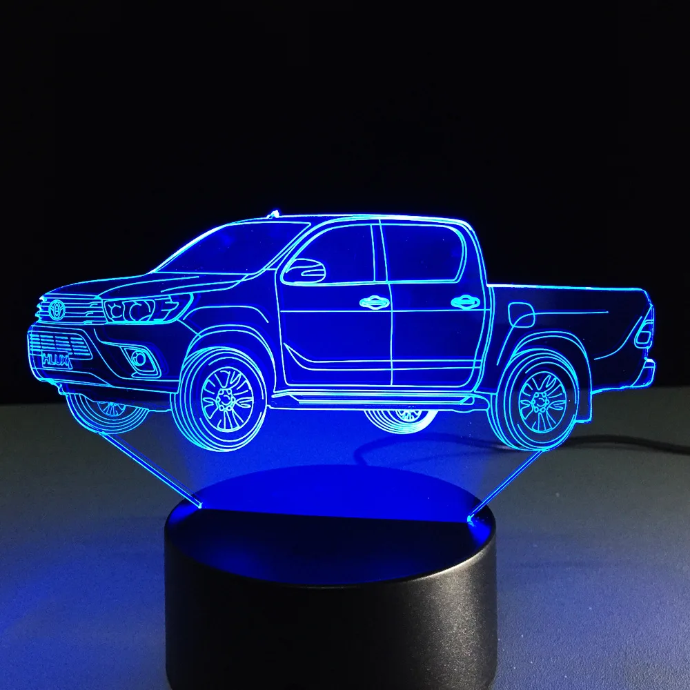 Тракторная модель 3d лампа 7 цветная для захвата автомобиля маленький Ночной