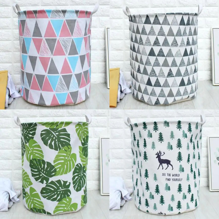 

New arrival Foldable Laundry Hamper Bag Waterproof Clothes Storage Baskets Home decoration barrel kids toy organizer basket