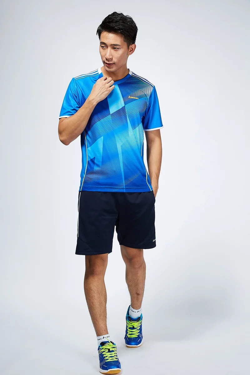 Kawasaki Бренды Для мужчин бадминтон JerseyShort рукав быстросохнущая полиэстер теннис Футболка спортивная Костюмы ST-T1008