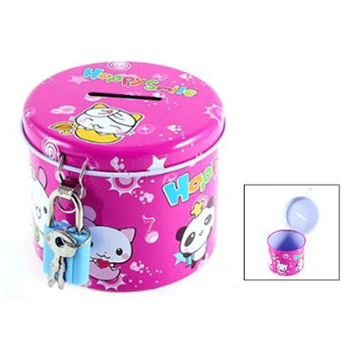 Цилиндрический дизайн мультфильм печать копилка экономия денег коробка w