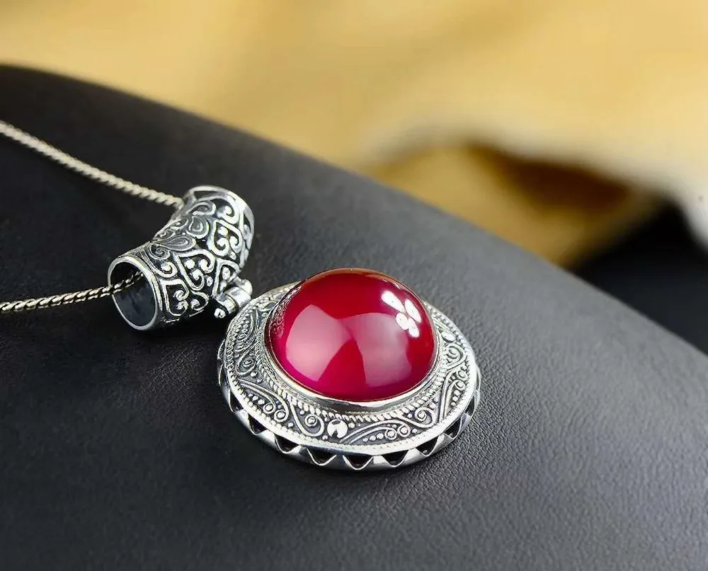 Ретро Королевский гранат драгоценный камень 100% Серебро 925 пробы натуральный