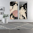 Японский Портрет женщины укиё-е, плакаты и принты Kitagawa Utamaro на холсте, Настенная декоративная живопись для гостиной