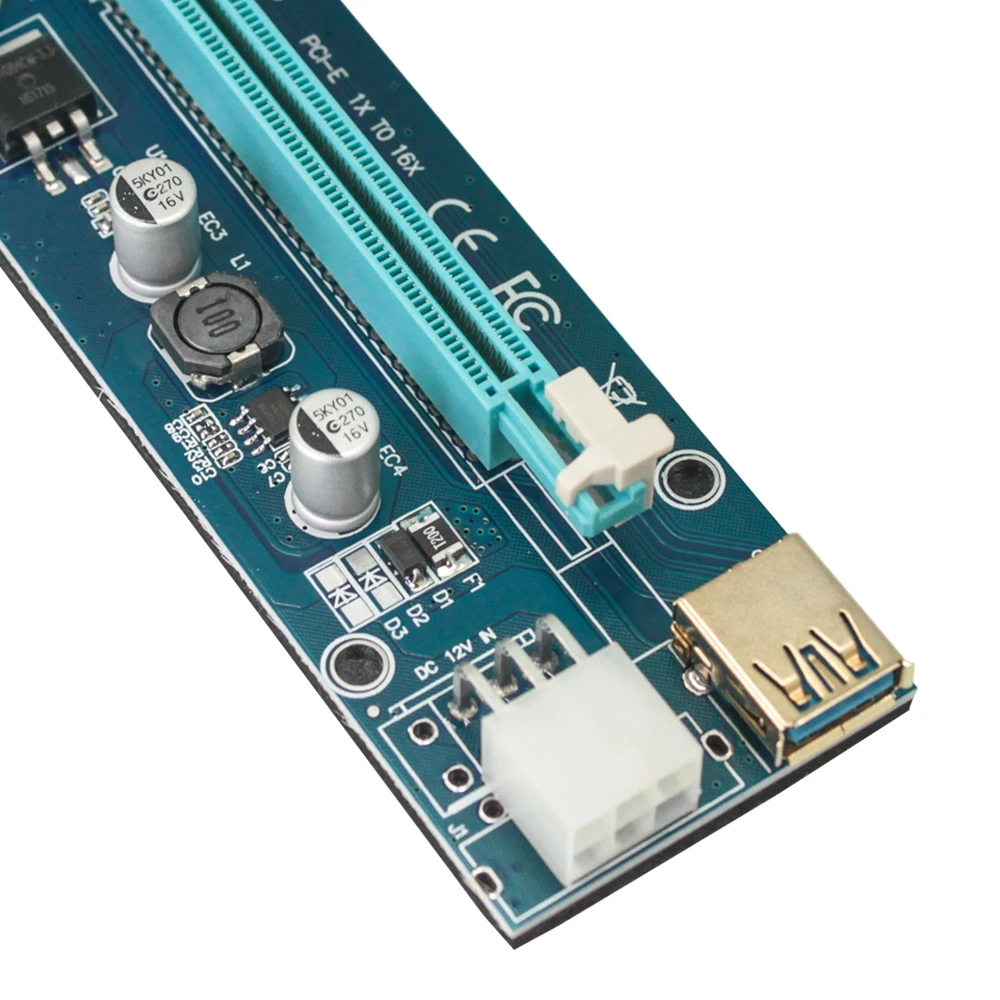 2018 Золотой VER 009 S Riser Card PCI E PCIE Express Molex USB 3 0 удлинитель адаптер Светодиодный 6Pin SATA 1X