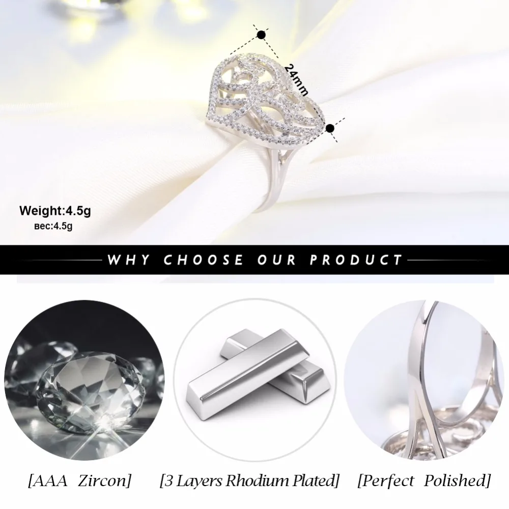 ORSA JEWELS женские свадебные кольца в форме сердца AAA кубический цирконий модное кольцо серебряные ювелирные изделия подарок для женщин OR37