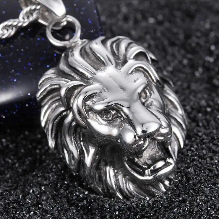 Подвеска Лев серебряного цвета ожерелье женское Ретро украшение золотая цепочка