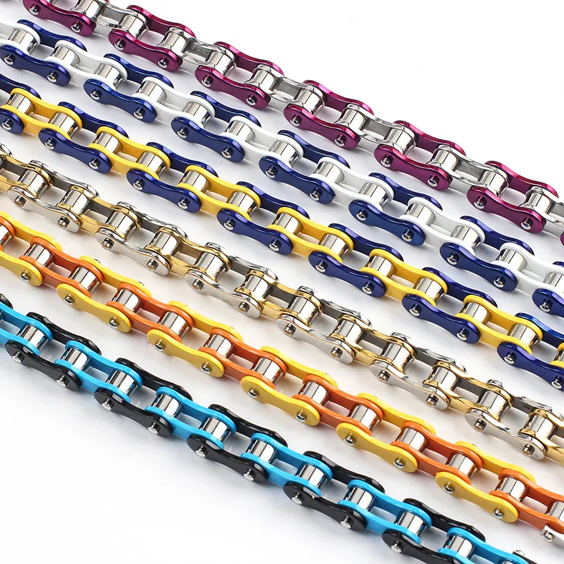 

10mm Men Women Biker Bicycle Motorcycle Chain Bracelet Bangle Punk Rock Titanium Steel Bike Bracelet Bangle Jewelry Dropshipping