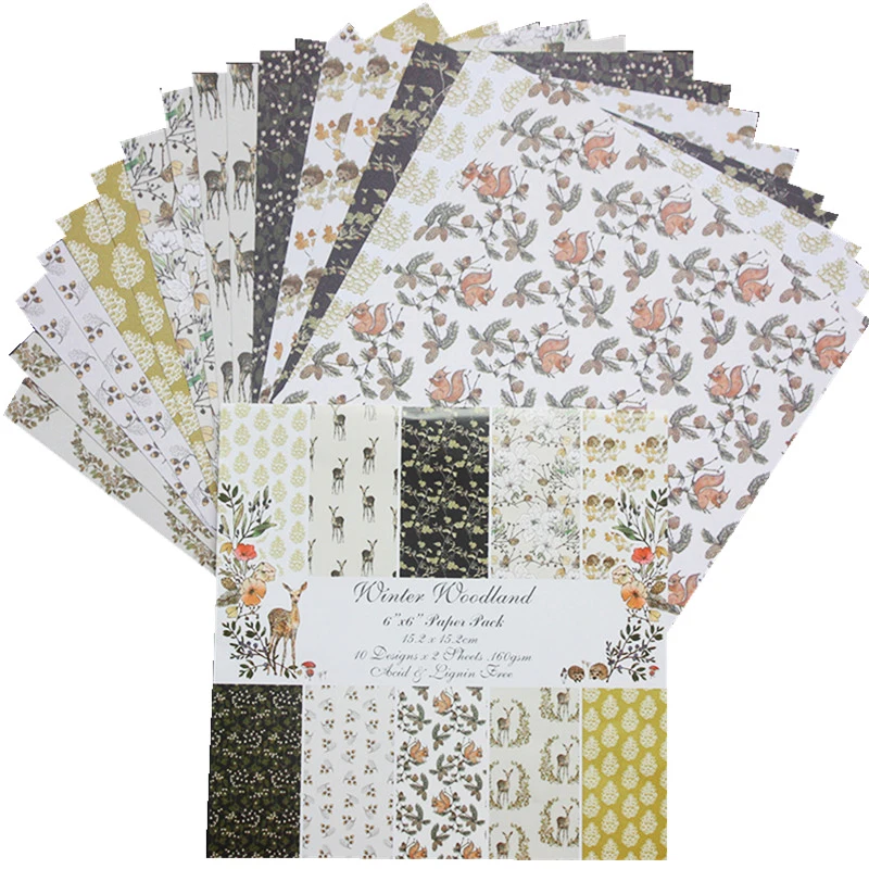 20pcs 6 Inch DIY Album Scrapbooking Pattern Paper Hand Account Card Making Background Pads Decorative Scrapbook Art Crafts | Дом и сад