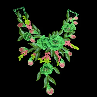 2 шт./лот винно красный цвет вышитый кружевной воротник цветок кружевная отделка