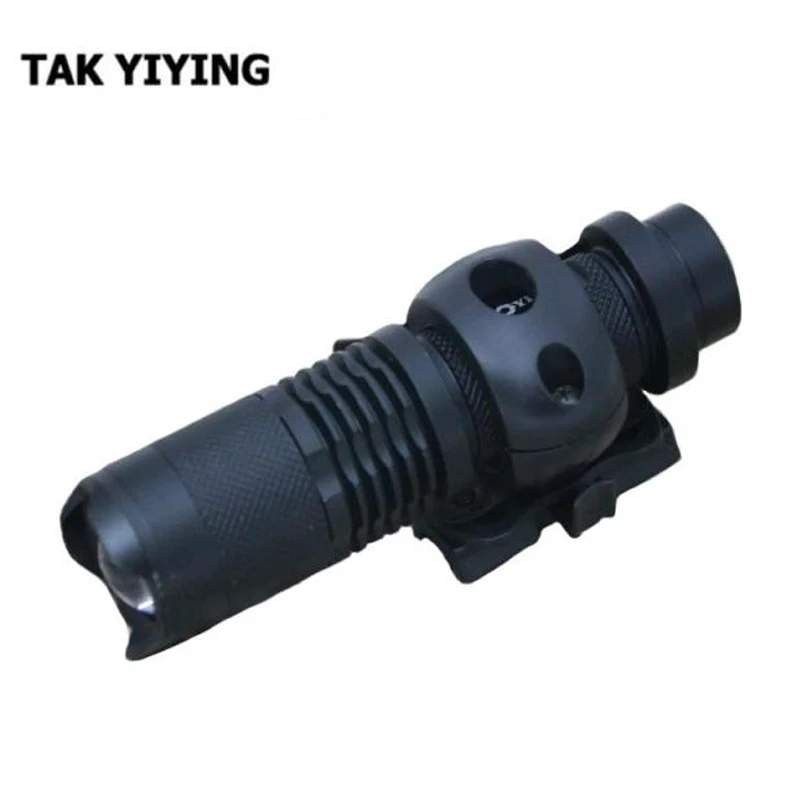 

TAK YIYING Tactical Airsoft Paintball Helmet Single Clamp 1" 25.4mm Mount W/ Mini T6 LED Flashlight Black